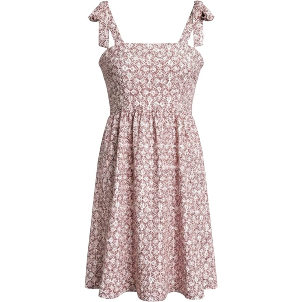 C&C California Pink Floral Tie-Shoulder Midi Dress